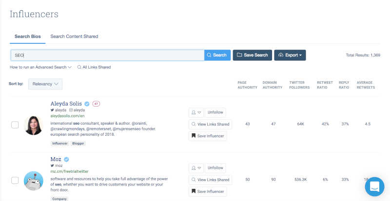 Influencer-search-BuzzSumo