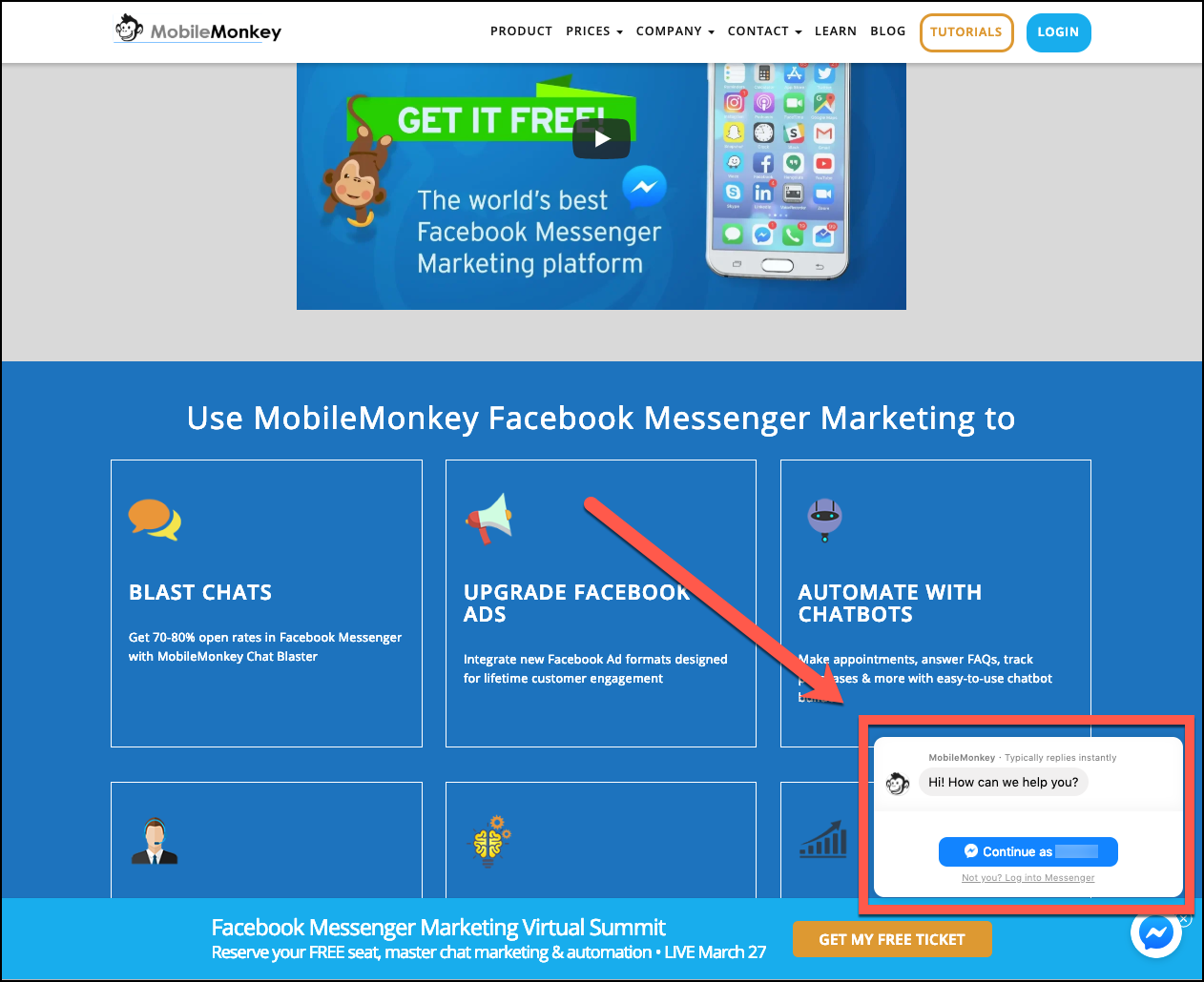 An innocuous Messenger widget you can attach in your own website.